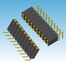 348. 產品名稱: 2.54mm 圓孔 單/雙/三排 90度