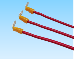 435. 產品名稱：定制光伏逆變器Switch to PCB板PV+/UL3530/12AWG/紅色硅膠線預絕緣M4 90°O型端子